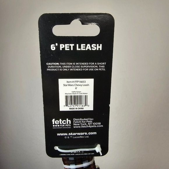 Star Wars Chewy Chewbacca 6' Pet Leash NEW Disney Dog Walking - Picture 5 of 5